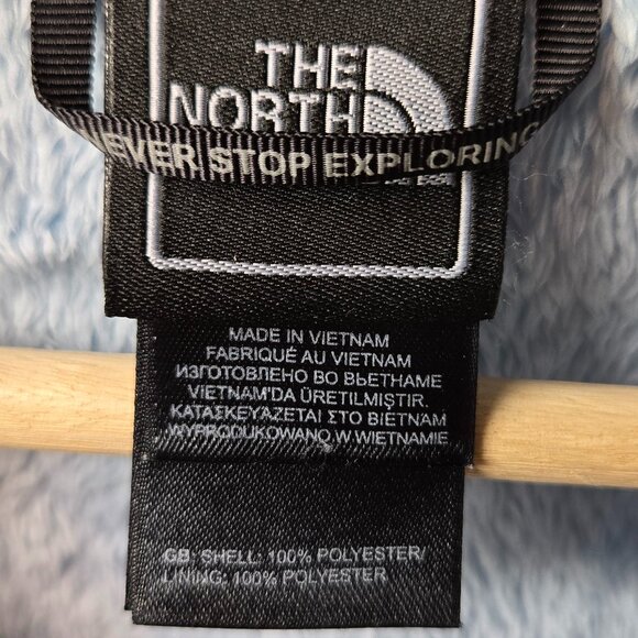 The North Face Teddy Bear Sweater Women's Full Zip Sky Blue Plush Furry Warm S - Picture 6 of 7